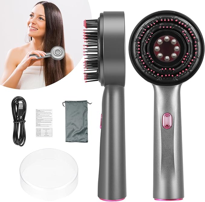 New Hair Growth Brush Beauty Product Vibration Scalp Massager Brush Red Light Therapy Heating Electric Massage Comb