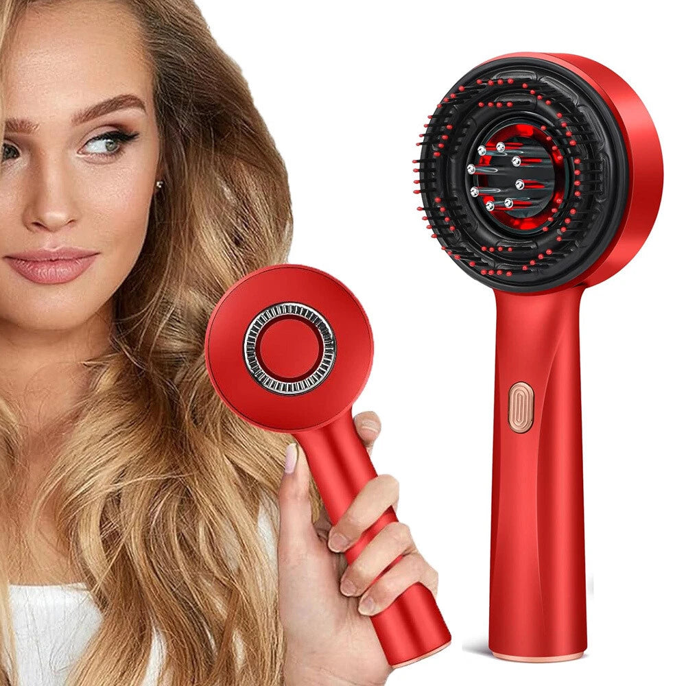New Hair Growth Brush Beauty Product Vibration Scalp Massager Brush Red Light Therapy Heating Electric Massage Comb